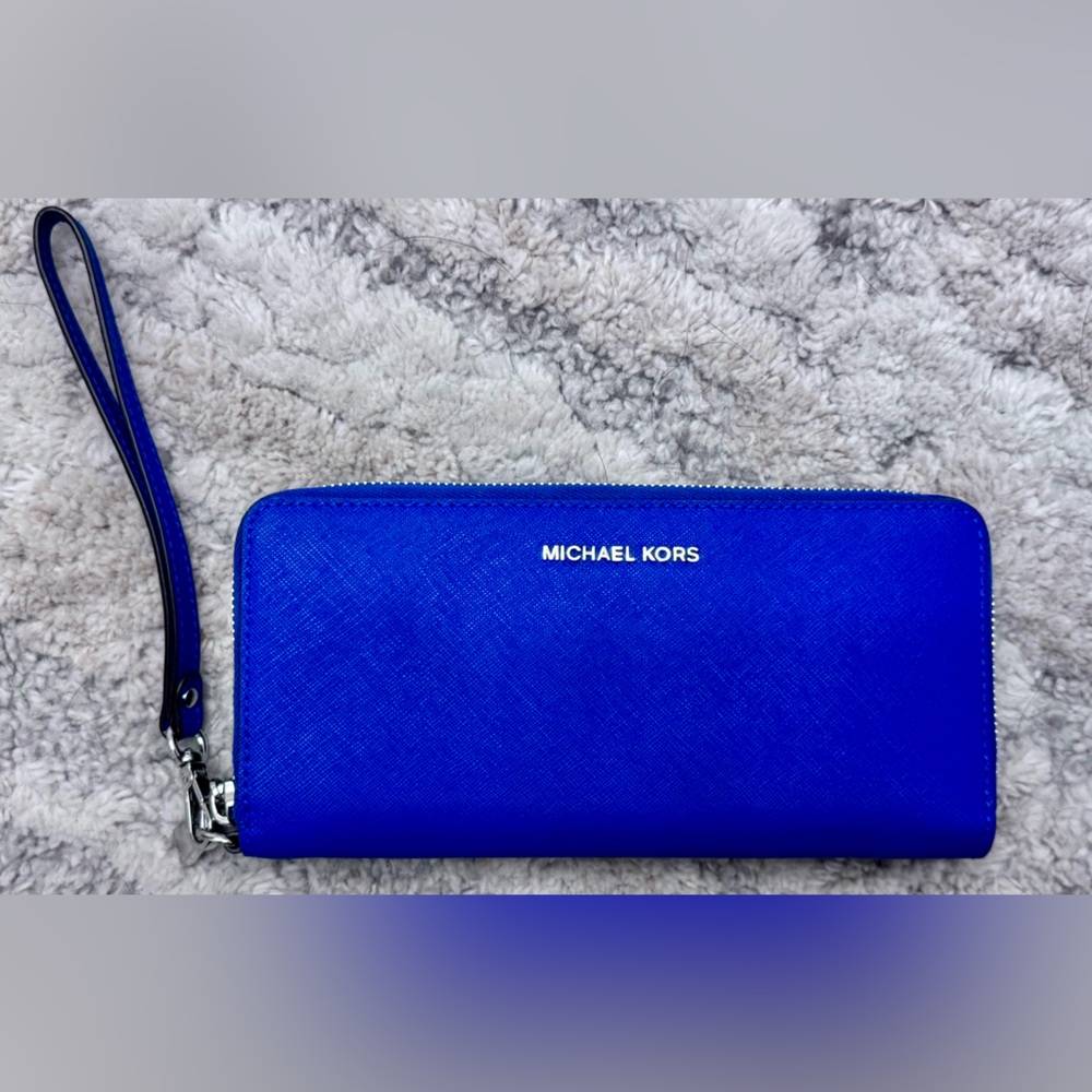 Michael Kors Royal Blue Jet Set Travel Large Continental Wallet